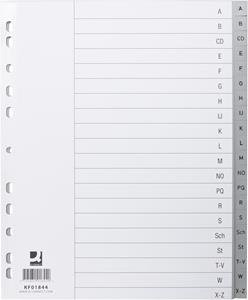 Q-CONNECT alfabetische tabbladen, A4, PP, 20 tabs, grijs