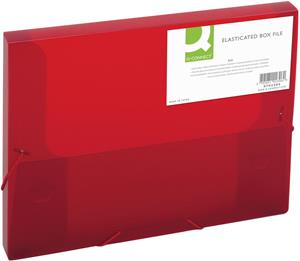 Q-CONNECT elastobox, met elastieken, A4, rug 25 mm, rood