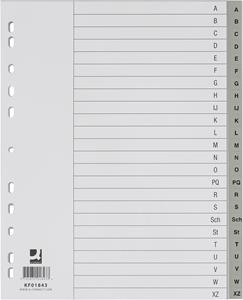 Q-CONNECT alfabetische tabbladen, A4, PP, 24 tabs, grijs
