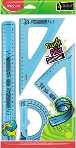 Maped Geometrie-Set Twist, n Flex, 4-teilig, farbig sortiert