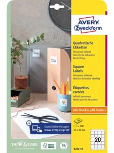 averyzweckform AVERY Zweckform Kennzeichnungs-Etiketten, 45 x 45 mm, weiß