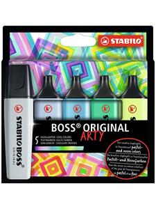 Textmarker - STABILO BOSS ORIGINAL - ARTY - 5er Pack - mit 5 verschiedenen Farben