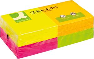 Q-CONNECT Quick Notes, ft 76 x 76 mm, 80 vel, pak van 12 blokken in 4 neonkleuren