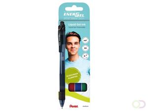 Gelschrijver pentel bl107 energel-x m zw-rd-bl-gn