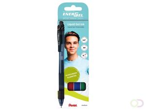 Gelschrijver Pentel Energel-X BL107 0.4mm zwart/rood/blauw/groen