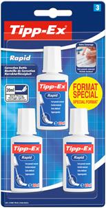 Tipp-Ex correctievloeistof Rapid, blister van 3 stuks, special format