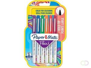 Paper Mate viltstift Flair Bold, blister met 6 stuks in geassorteerde kleuren