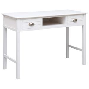 Bonnevie - Computertisch,Schreibtisch Weiß 108x45x76 cm Massivholz Paulownia vidaXL