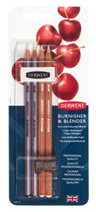 Derwent Blender en Burnisher met gum en slijper, set van 4