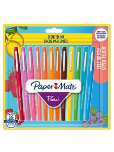 Paper Mate fineliner Flair Scent, blister met 12 stuks in geassorteerde kleuren