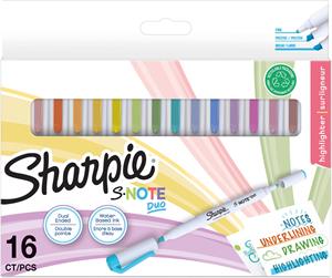 Markeerstift Sharpie S-note Duo blister Ã  16 kleuren