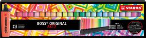 STABILO BOSS ORIGINAL markeerstift Arty, deskset van 23 stuks in geassorteerde kleuren