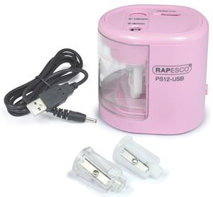 RAPESCO Elektrischer Doppel-Spitzer PS12-USB, rosa