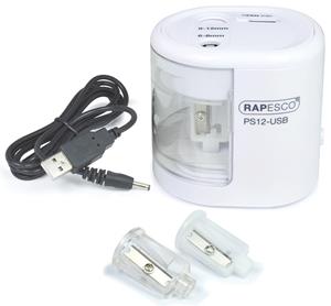 RAPESCO Elektrischer Doppel-Spitzer PS12-USB, weiß