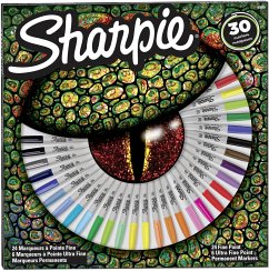 Sharpie permanente marker Hagedis, fijn en extra fijn, doos van 30 stuks in geassorteerde kleuren