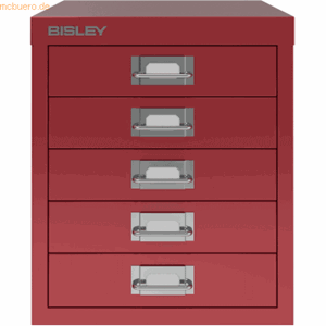 Bisley Schubladenschrank Basis A4 5 Schübe kardinalr.