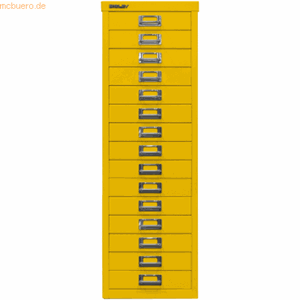 Bisley Schubladenschrank Basis A4 15 Schübe zinkgelb