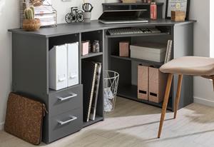 VOGL Möbelfabrik Bureau Sam Breedte 137 cm, met uittrekplank voor het toetsenbord en towervak