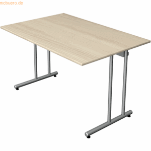 Kerkmann Schreibtisch start up Fuß silber 120x80x75cm ahorn