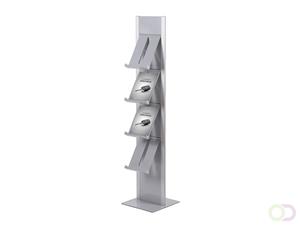 Brochurerek Totem Zilver Met Stalen Legplanken