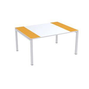 Paperflow easyDesk conferentietafel, h x b x d = 750 x 1500 x 1160 mm, wit/oranje