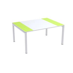 Paperflow easyDesk conferentietafel, h x b x d = 750 x 1500 x 1160 mm, wit/groen