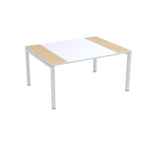 Paperflow easyDesk conferentietafel, h x b x d = 750 x 1500 x 1160 mm, wit/beukenhoutdecor