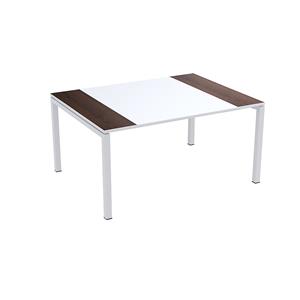 Paperflow easyDesk conferentietafel, h x b x d = 750 x 1500 x 1160 mm, wit / wengé decor