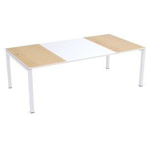 Paperflow easyDesk conferentietafel, h x b x d = 750 x 2200 x 1140 mm, wit/beukenhoutdecor