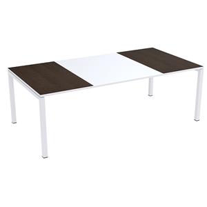 Paperflow easyDesk conferentietafel, h x b x d = 750 x 2200 x 1140 mm, wit / wengé decor