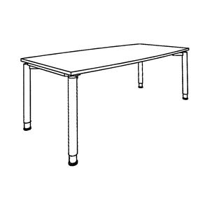 THEA - Vergadertafel, met 4 poten, breedte 1800 mm, oud wit