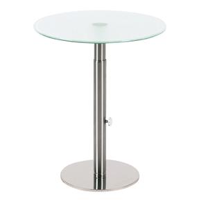 Bijzettafel, in hoogte verstelbaar, Ø 495 mm, hoogte = 485 - 650 mm, glasplaat gesatineerd