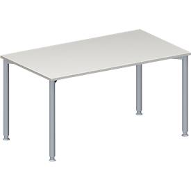 Schäfer Shop Genius Schäfer Shop  Genius Vergadertafel MODENA FLEX, in hoogte verstelbaar, rechthoekige vorm, 4-poot ronde buis, B 1400 x D 800 mm, lichtgrijs