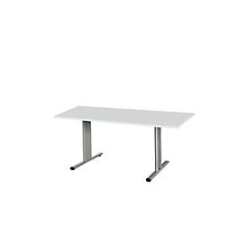 Schäfer Shop Select Schäfer Shop  Select Vergadertafel Planova, rechthoek, 1600 x 800 mm, lichtgrijs, accentlijst blank aluminium