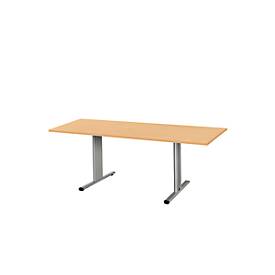 Schäfer Shop Select Schäfer Shop  Select Planova vergadertafel, rechthoekig, 1800 x 800 mm, beukendecor, accentlijsten blank alu