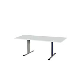 Schäfer Shop Select Schäfer Shop  Select Planova vergadertafel, rechthoekig, 1800 x 800 mm, lichtgrijs, accentlijsten gentiaanblauw