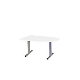 Schäfer Shop Select Schäfer Shop  Select Vergadertafel Planova, halve cirkel, 1400 x 1000 mm, wit, accentlijst gentiaanblauw