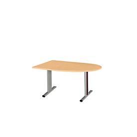 Schäfer Shop Select Schäfer Shop  Select Vergadertafel Planova, halve cirkel, 1400 x 1000 mm, beukenpatroon, accentlijst bordeauxpaars