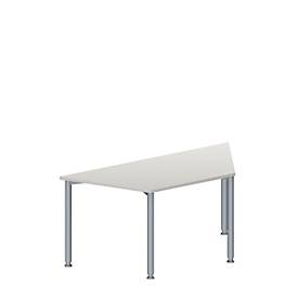 Schäfer Shop Genius Schäfer Shop  Genius Vergadertafel MODENA FLEX, in hoogte verstelbaar, trapeziumvorm, 4-poot ronde buis, B 1600 x D 800 mm, lichtgrijs