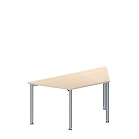 Schäfer Shop Genius Schäfer Shop  Genius Vergadertafel MODENA FLEX, in hoogte verstelbaar, trapeziumvorm, 4-poot ronde buis, B 1600 x D 800 mm, esdoornpatroon