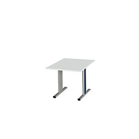 Schäfer Shop Select Schäfer Shop  Select Vergadertafel Planova, Aanbouwtafel, 1000 x 1000 mm, lichtgrijs, accentlijst gentiaanblauw