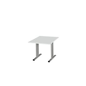 Schäfer Shop Select Schäfer Shop  Select Vergadertafel Planova, Aanbouwtafel, 1000 x 1000 mm, lichtgrijs, accentlijst blank aluminium