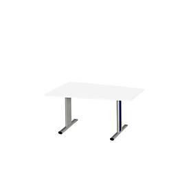 Schäfer Shop Select Schäfer Shop  Select Vergadertafel Planova, tonvormig, 1400 x 800/1000 mm, wit, accentlijst gentiaanblauw