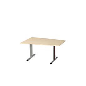 Schäfer Shop Select Schäfer Shop  Select Vergadertafel Planova, tonvormig, 1400 x 800/1000 mm, esdoornpatroon, accentlijst bordeauxpaars