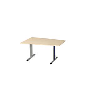 Schäfer Shop Select Schäfer Shop  Select Vergadertafel Planova, tonvormig, 1400 x 800/1000 mm, esdoornpatroon, accentlijst gentiaanblauw