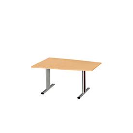 Schäfer Shop Select Schäfer Shop  Select Vergadertafel Planova, tonvormig, 1400 x 800/1000 mm, beukenpatroon, accentlijst bordeauxpaars