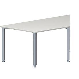 Schäfer Shop Genius Schäfer Shop  Genius Vergadertafel MODENA FLEX, in hoogte verstelbaar, trapeziumvorm, 4-poot vierkante buis, B 1600 x D 800 mm, lichtgrijs
