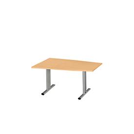 Schäfer Shop Select Schäfer Shop  Select Vergadertafel Planova, tonvormig, 1400 x 800/1000 mm, beukenpatroon, accentlijst blank aluminium
