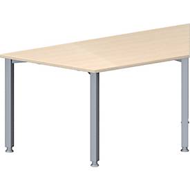 Schäfer Shop Genius Schäfer Shop  Genius Vergadertafel MODENA FLEX, in hoogte verstelbaar, trapeziumvorm, 4-poot vierkante buis, B 1600 x D 800 mm, esdoornpatroon