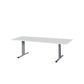 Schäfer Shop Select Schäfer Shop  Select Planova vergadertafel, rechthoekig, 2000 x 800 mm, lichtgrijs, accentlijsten gentiaanblauw